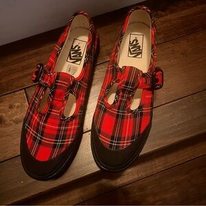 Vans X Lisa Says Gah 93 Red Plaid Mary Jane's